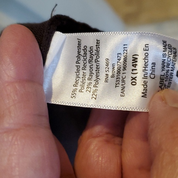 Terra and Sky Plus Brown Cardigan 0X - Picture 4 of 4